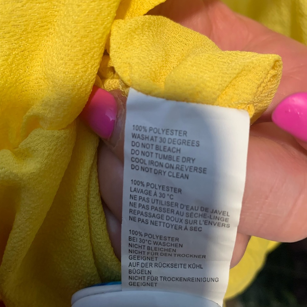 Yellow Ruffled One Shoulder Dress - Picture 10 of 12